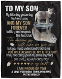To My Son Blanket, Family Fleece, Sherpa Blanket Gift for Father's Day, Birthday VPL Cozy Plush Fleece Blanket - 60x80