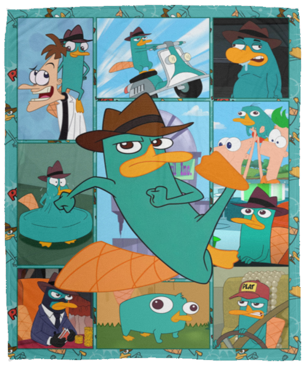 Perry the Platypus Blanket, Perry the Platypus Movies Fleece, Sherpa Blanket VPM Cozy Plush Fleece Blanket - 50x60