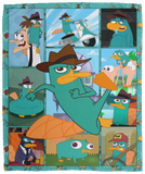 Perry the Platypus Blanket, Perry the Platypus Movies Fleece, Sherpa Blanket VPM Cozy Plush Fleece Blanket - 50x60