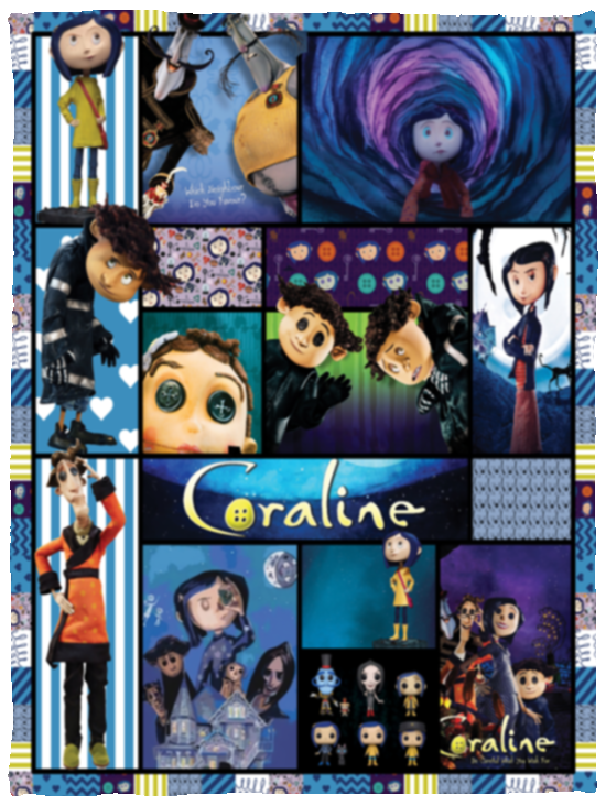 Coraline Blanket, Coraline Cartoon Movie Fleece, Sherpa Blanket Soft and Cozy VPS Cozy Plush Fleece Blanket - 30x40