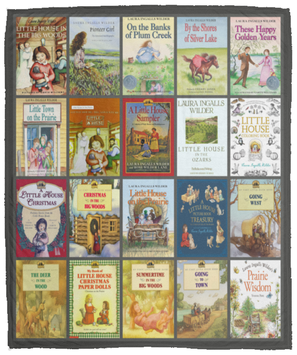 Laura Ingalls Wilder Books Blanket, Laura Ingalls Wilder Fleece, Sherpa Blanket - VPM Cozy Plush Fleece Blanket - 50x60