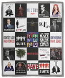 Suits Blanket, Suits TV Series Fleece, Sherpa Blanket VPM Cozy Plush Fleece Blanket - 50x60