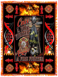 Firefighter Blanket, Once A Firefighter Always A Firefighter Quilt Fleece Sherpa - VPS Cozy Plush Fleece Blanket - 30x40