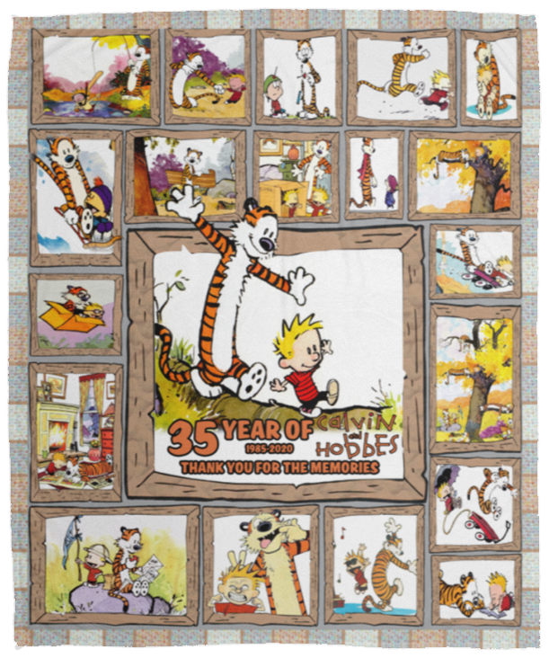 Calvin And Hobbes Blanket, Dear Mr. Watterson Fleece, Sherpa Blanket 35 year VPM Cozy Plush Fleece Blanket - 50x60