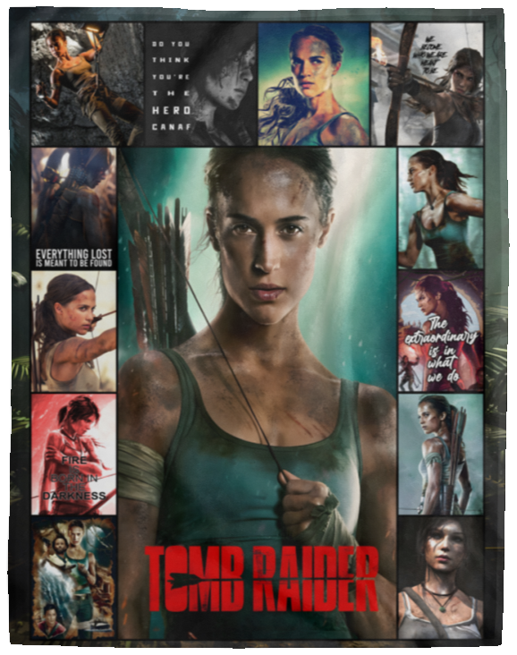 Tomb Raider Blankets, Tomb Raider Movie Fleece, Sherpa Blanket VPL Cozy Plush Fleece Blanket - 60x80
