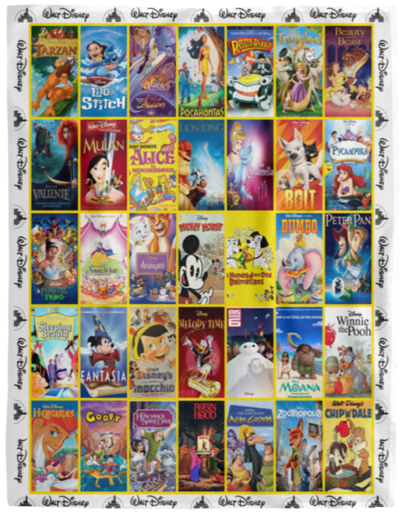 Disneyland Movies Blanket, Mickey And Friends Fleece Blanket Cartoon Movies VPL Cozy Plush Fleece Blanket - 60x80
