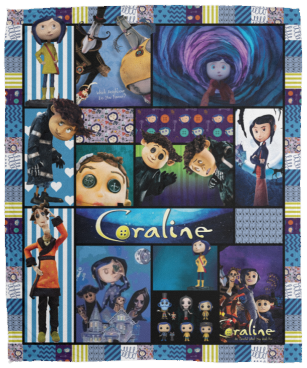 Coraline Blanket, Coraline Cartoon Movie Fleece, Sherpa Blanket Soft and Cozy VPM Cozy Plush Fleece Blanket - 50x60