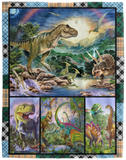 Dinosaurs 3D Blanket, Dinosaur Park, Dinosaurs Theme Fleece, Sherpa Blanket - VPL Cozy Plush Fleece Blanket - 60x80