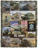 U.S Army Blankets, Army Tanks Theme Fleece Sherpa, Army Gifts For Lovers VPL Cozy Plush Fleece Blanket - 60x80