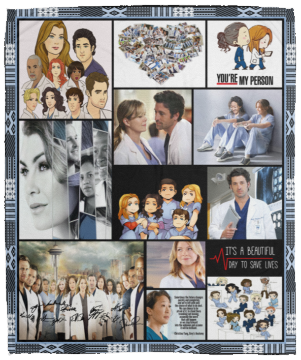 Grey's Anatomy Blankets, Grey's Anatomy TV Series Fleece Sherpa Blankets VPM Cozy Plush Fleece Blanket - 50x60