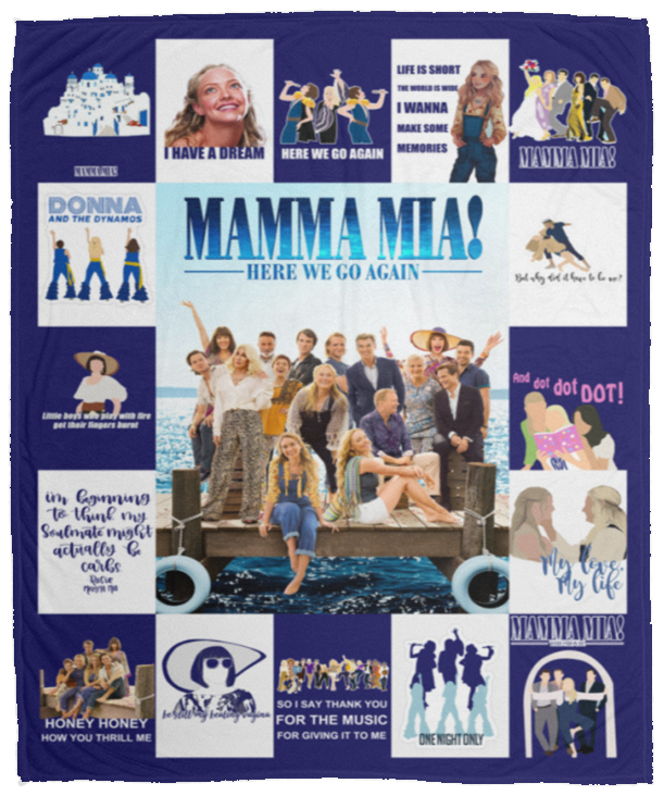 Mamma Mia Blanket, Mamma Mia Movie Musical Fleece, Sherpa Blanket VPM Cozy Plush Fleece Blanket - 50x60