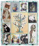 Cat Blanket, Gifts for Kids, Adults and Cat Lovers Fleece, Sherpa Blanket - VPM Cozy Plush Fleece Blanket - 50x60