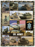 U.S Army Blankets, Army Tanks Theme Quilt, Fleece Sherpa, Army Gifts For Lovers VPS Cozy Plush Fleece Blanket - 30x40