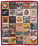 Indian Motorcycle Blanket, Vintage Indian Motorcycle Fleece, Sherpa Blankets - VPM Cozy Plush Fleece Blanket - 50x60