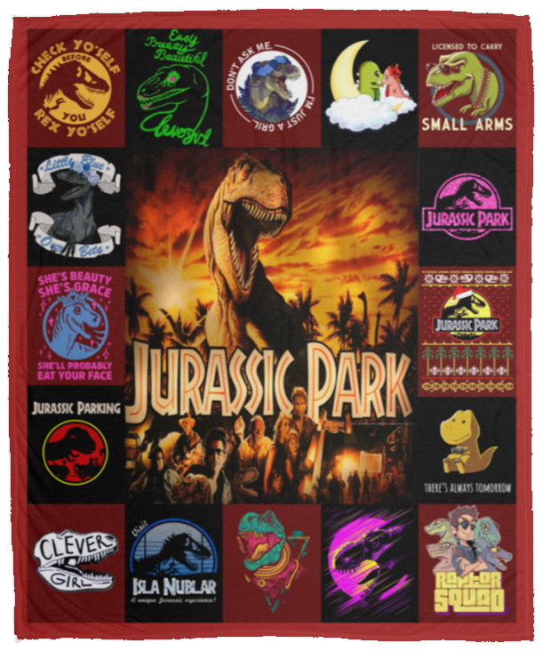 Jurassic Park Blanket, Jurassic Park Movies Fleece, Sherpa Blanket VPM Cozy Plush Fleece Blanket - 50x60