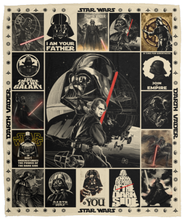 Darth Vader Blanket, Star Wars Darth Vader All Season Fleece, Sherpa Blanket VPM Cozy Plush Fleece Blanket - 50x60