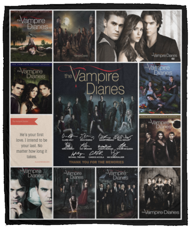 The Vampire Diaries Blanket, The Vampire Diaries TV Series Fleece, Sherpa VPM Cozy Plush Fleece Blanket - 50x60