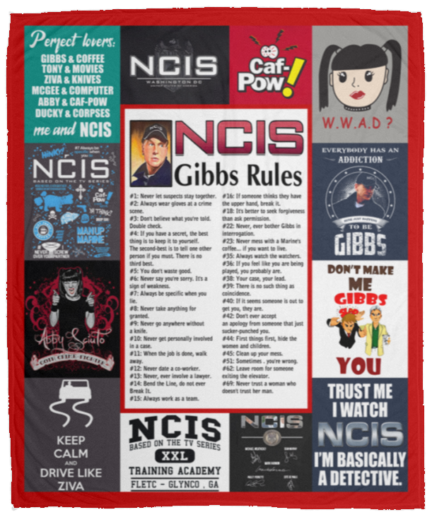 NCIS Gibbs' Rules Blankets, David McCallum Fleece Sherpa Blankets VPM Cozy Plush Fleece Blanket - 50x60