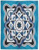 Native Star Blanket, Vintage Blue Lakota Star Fleece, Sherpa Blanket VPL Cozy Plush Fleece Blanket - 60x80