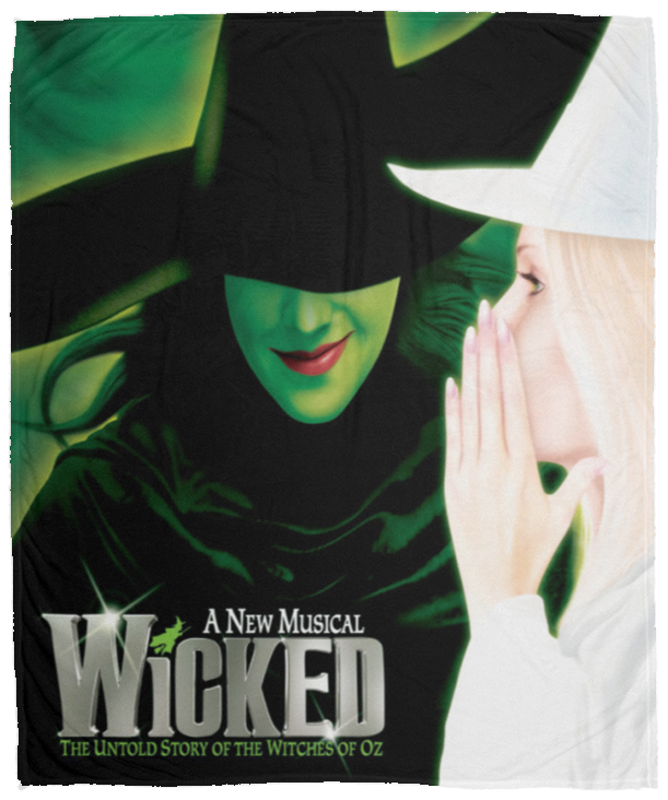 Wicked Musical Blanket, Wicked Christmas Fleece, Sherpa Blanket Broadway VPM Cozy Plush Fleece Blanket - 50x60