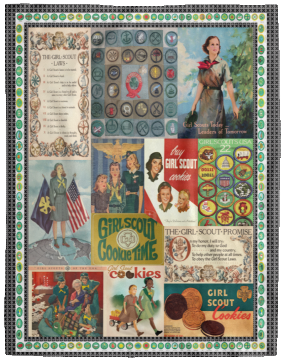 Girl Scout Blankets, Vintage Girl Scout Laws Fleece Sherpa, Cookie Time VPL Cozy Plush Fleece Blanket - 60x80
