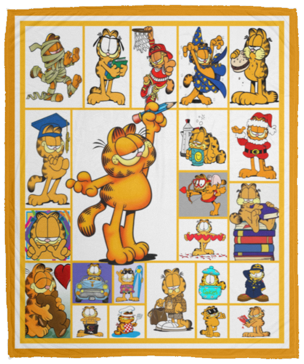 Garfield Blanket, Garfield Cartoon Movies Fleece, Sherpa Blanket Soft and Cozy VPM Cozy Plush Fleece Blanket - 50x60