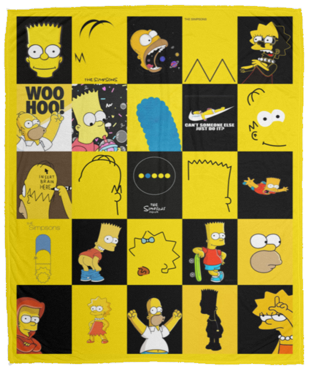 The Simpsons Blanket, The Simpsons Fleece, Sherpa Blanket VPM Cozy Plush Fleece Blanket - 50x60