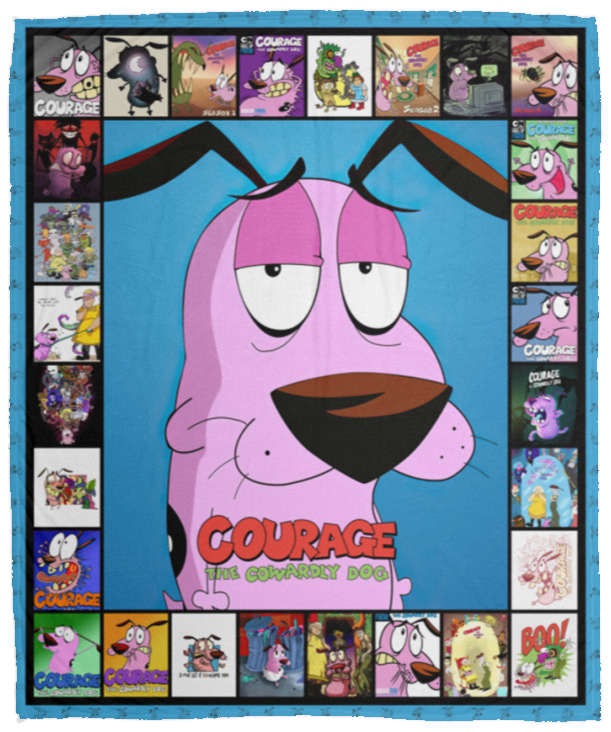 Courage the Cowardly Dog Blanket, Cartoon TV Series Fleece, Sherpa Blanket VPM Cozy Plush Fleece Blanket - 50x60
