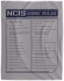 NCIS Gibbs' Rules Blanket, NCIS Gibbs' Rules Fleece, or Sherpa Blanket - VPL Cozy Plush Fleece Blanket - 60x80