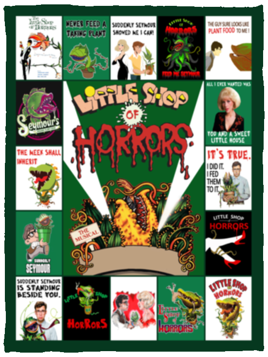 Little Shop Of Horrors Blankets, Horror Movie Printed Fleece, Sherpa Blanket VPS Cozy Plush Fleece Blanket - 30x40