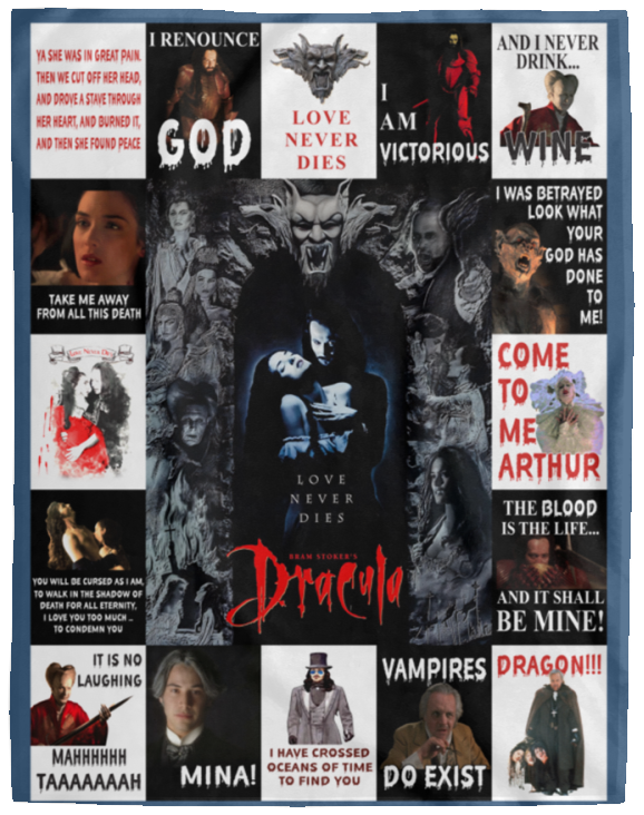 Bram Stoker s Dracula Blankets, Count Dracula Quilt, Fleece Sherpa, Keanu Reeves VPL Cozy Plush Fleece Blanket - 60x80