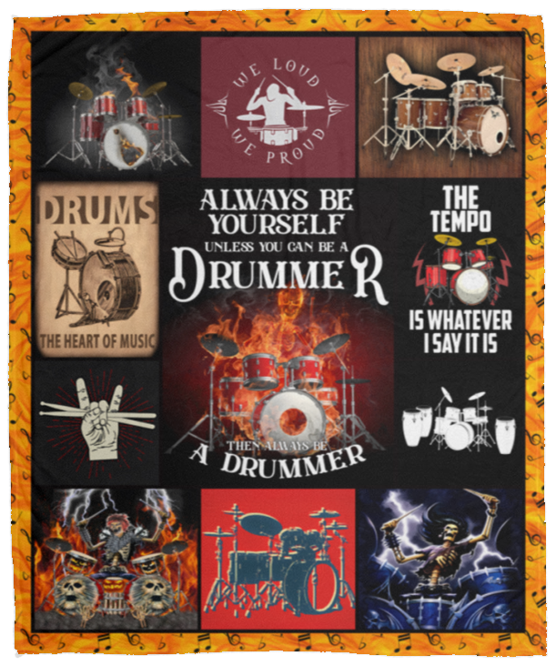 Always Be A Drummer Blanket, Drummer Gift Fleece, Sherpa Blanket VPM Cozy Plush Fleece Blanket - 50x60