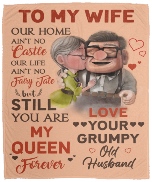 To My Wife Blanket, Mother's Gifts for Wife Gift, Anniversary Gifts 50"x60" carl and ellie- VPM Cozy Plush Fleece Blanket - 50x60