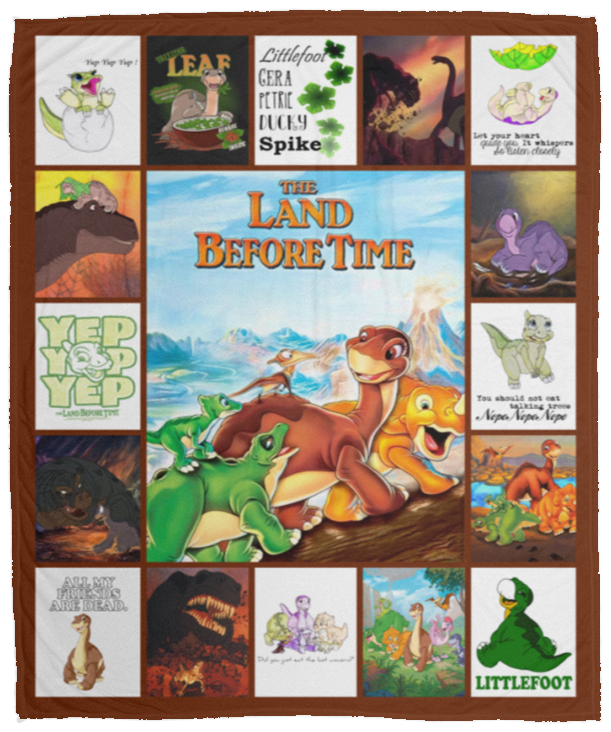 The Land Before Time Blanket, Cartoon Movies Fleece, Sherpa Blanket VPM Cozy Plush Fleece Blanket - 50x60