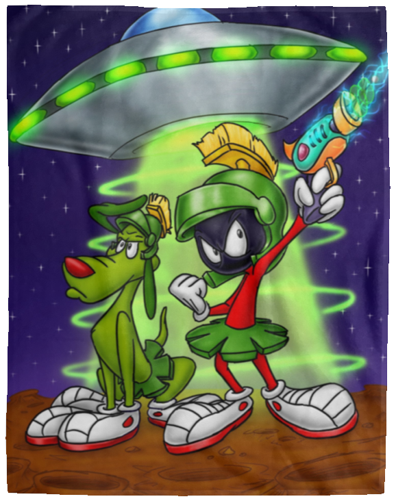 Marvin Blankets, Marvin-Martian Fastness Fleece Sherpa, Marvin Gifts for Lovers VPL Cozy Plush Fleece Blanket - 60x80