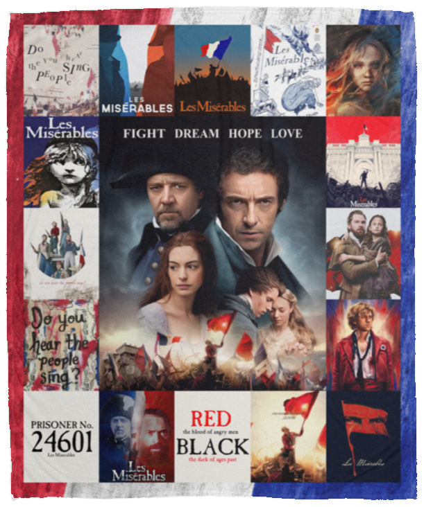 Les Miserables Blanket, Les Miserables Movie Fleece, Sherpa Blanket VPM Cozy Plush Fleece Blanket - 50x60
