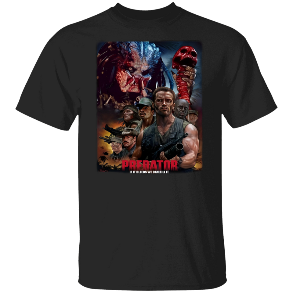 Predator Movie T Shirt, Vintage Aliens Film Printed Unisex Cotton Tee ver 2G500 5.3 oz. T-Shirt