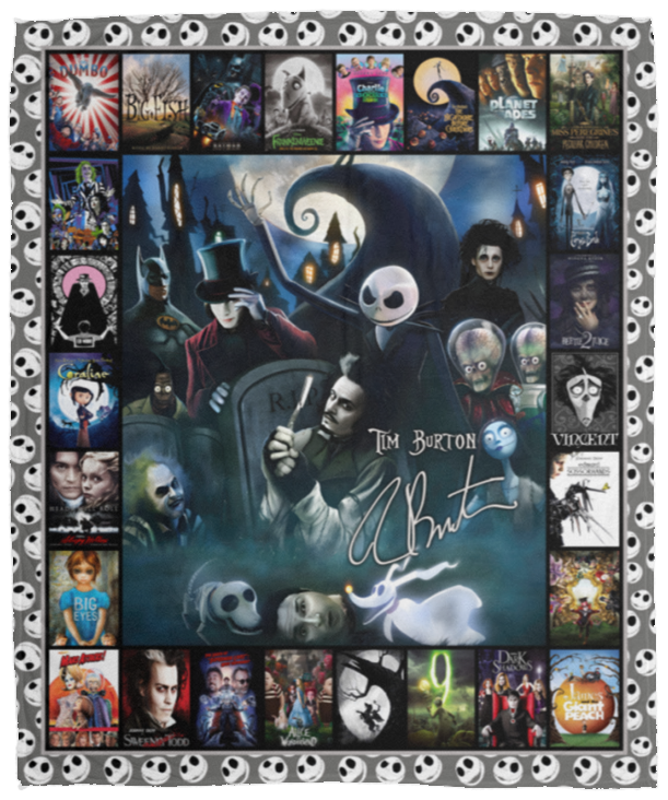 Tim Burton Blanket, Tim Burton Movies Characters Fleece Blanket Soft and Cozy VPM Cozy Plush Fleece Blanket - 50x60