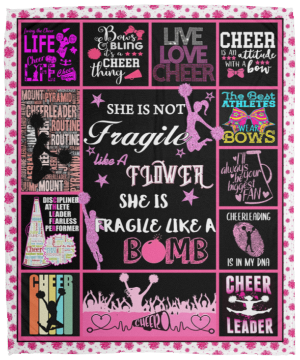 Cheerleading Blanket, Cheerleading Fleece, Sherpa Blanket Gifts for Girls VPM Cozy Plush Fleece Blanket - 50x60