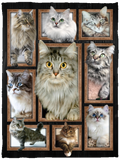 CATS 3D Blanket, Cute Cat Fleece, Sherpa Blanket, Gift Ideas - VPS Cozy Plush Fleece Blanket - 30x40