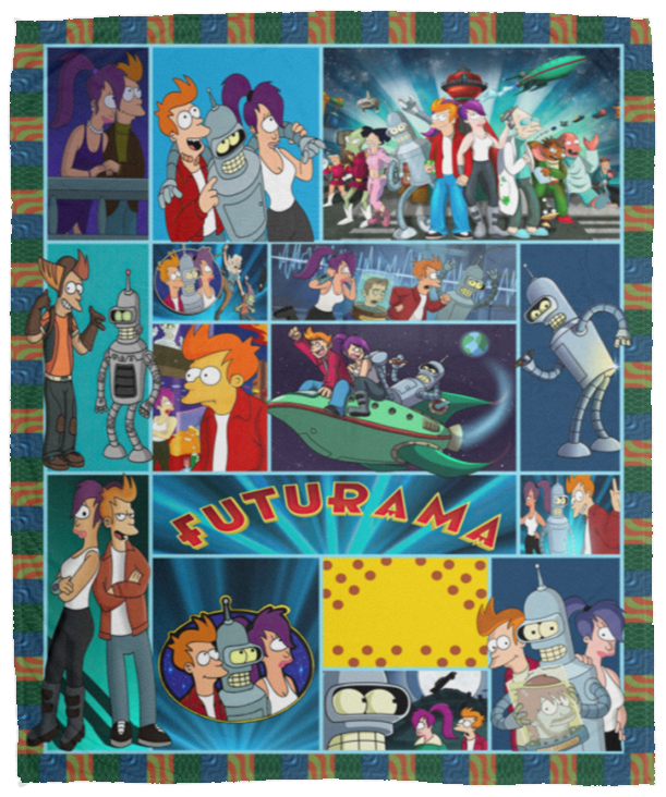 Futurama Blanket, Futurama Cartoon TV Series Fleece, Sherpa Blanket VPM Cozy Plush Fleece Blanket - 50x60