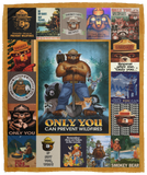 Smokey Bear Blanket, Fire Prevention and Smokey Bear Fleece, Sherpa Blanket - VPM Cozy Plush Fleece Blanket - 50x60