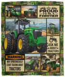 Green Tractor Blanket, Farmer in Training Fleece, Sherpa Blanket Tractor On Farm VPM Cozy Plush Fleece Blanket - 50x60