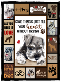 Schnauzer Dog Blanket, Schnauzer Dog Fleece, Sherpa Blanket - VPS Cozy Plush Fleece Blanket - 30x40