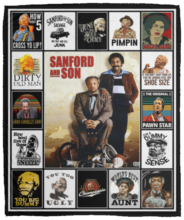Sanford and Son Blanket, Sanford and Son TV Series Fleece, Sherpa Blanket VPM Cozy Plush Fleece Blanket - 50x60