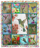 Hummingbird Blanket, Hummingbird Fleece, Sherpa Blanket - VPM Cozy Plush Fleece Blanket - 50x60