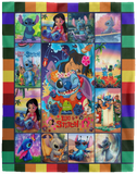 Lilo And Stitch Blanket, Family Hawaiian Storm Quilt, Fleece Sherpa, Cute Gifts - VPL Cozy Plush Fleece Blanket - 60x80