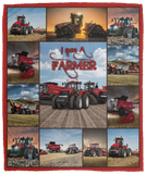 Case IH Tractor Collection Blanket, I Am A Farmer Fleece, Sherpa Blanket VPM Cozy Plush Fleece Blanket - 50x60