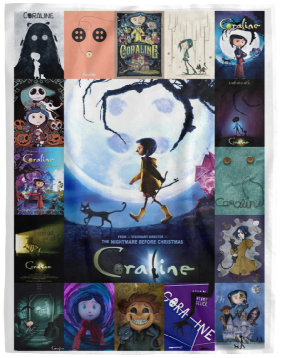 Coraline Blanket, Coraline Cartoon Movies Fleece, Sherpa Blanket Gifts VPL Cozy Plush Fleece Blanket - 60x80