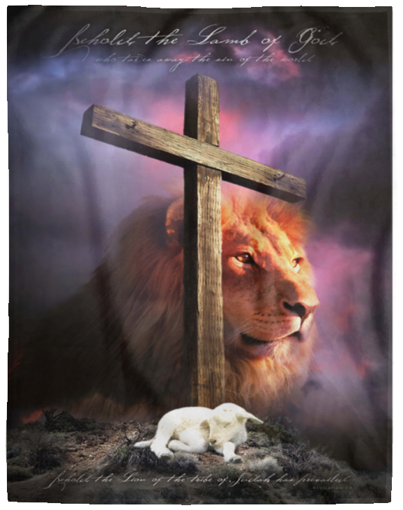 Mr.Jyotis Lion of Judah, Lamb of God Blanket, Soft Fleece, Sherpa Blankets Gift for Christmas - VPL Cozy Plush Fleece Blanket - 60x80
